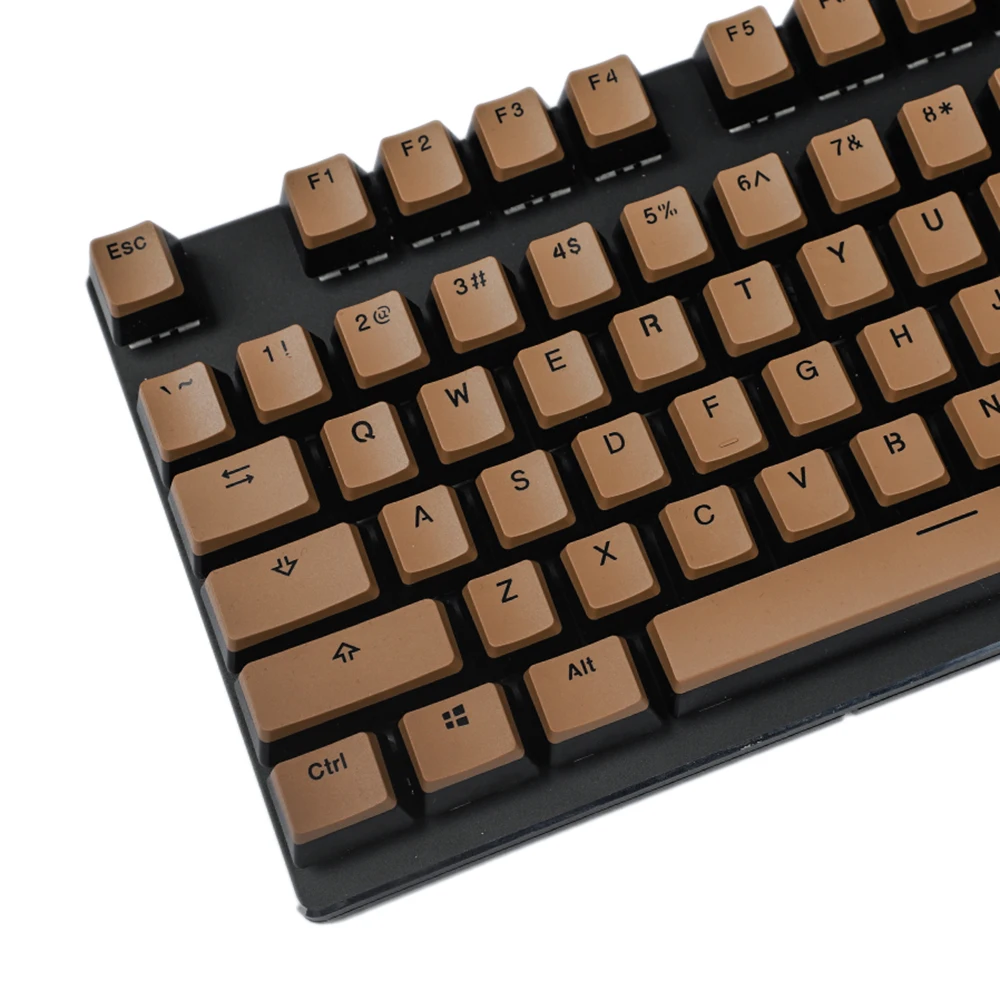 YMDK 104 108 PBT OEM профиль Doubleshot кофейный желтый белый пудинговый колпачок для