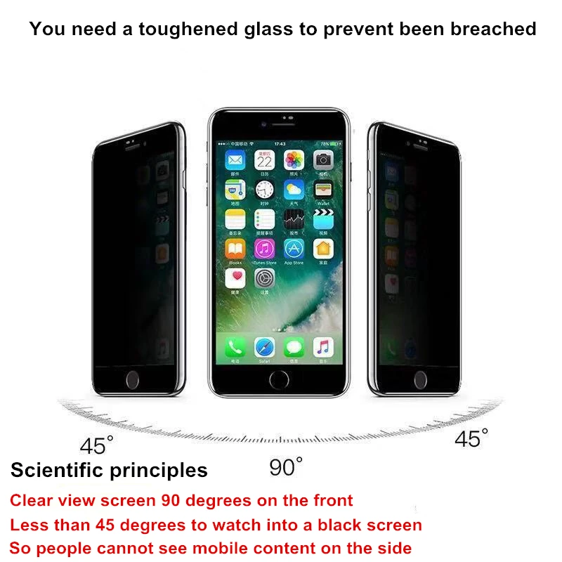 Антибликовое защитное закаленное стекло для iphone 6 7 5 s se 6s 8 Plus XS max XR glass x Защитное