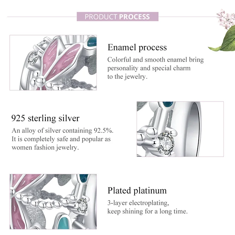 

2021 NEW Dragonfly Openwork Round Beads Jewelry Making Charmf for Original Bracelet Bijoux 925 Sterling Silver Pendant Bijoux