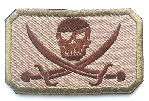 Пиратский Веселый Роджер крест мечи кости скелета черепа зомби призрак вышитый