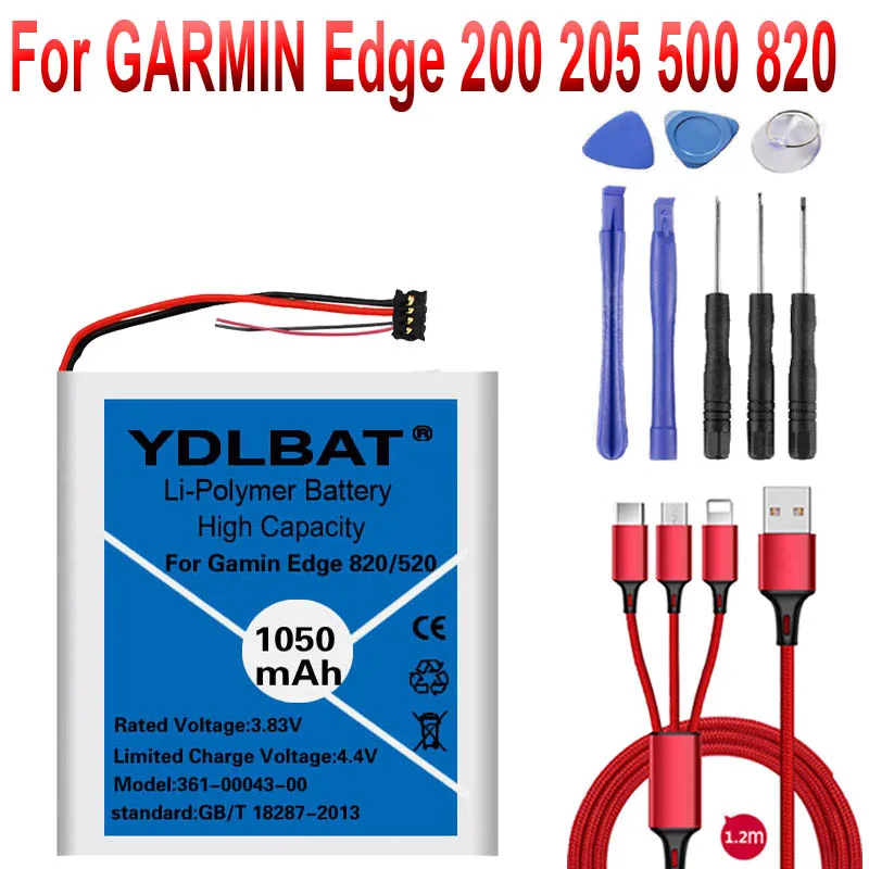 YDLBAT Топ Новинка 361 00043 00 01 0043 1050 мАч аккумулятор для GARMIN Edge 200 205 500 520 Explore