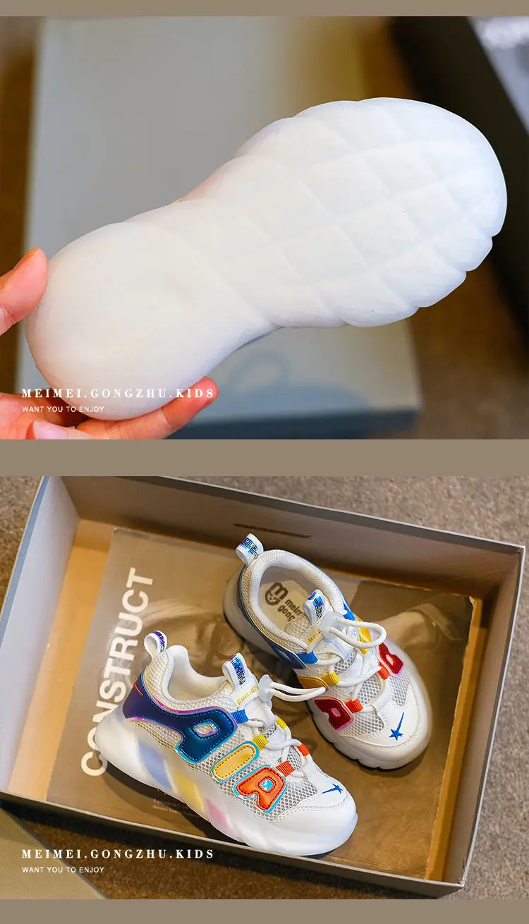 

Girls Sports Shoes Childrens 2021 Summer New Breathable Net Shoes Fashion Shoes