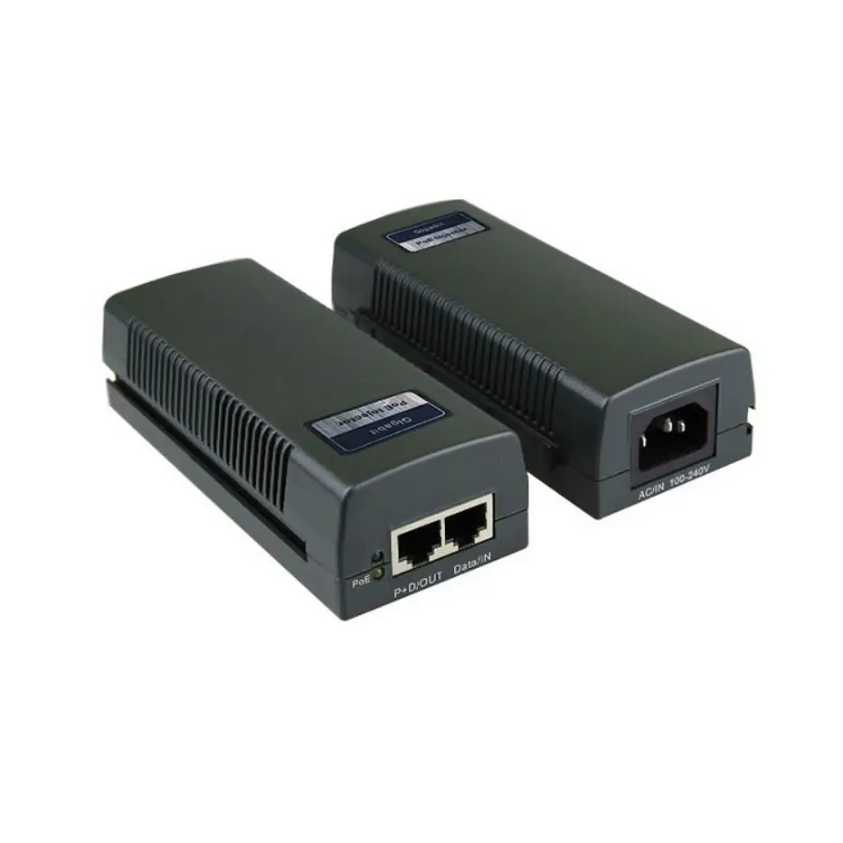 New IEEE 802.3af/at Single Port 10/100/1000M 30W Power over Ethernet Gigabit POE Injector Automatic Detection POE Power Supply enlarge