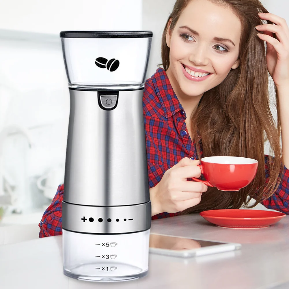 

Adjustable Coarseness-Stainless Steel Automatic Pepper Grinder Household Coffee Grinder USB Coffee Spice Salt Grinder Electric