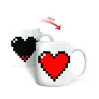 creative heart magic temperature changing cup color changing chameleon mugs heat sensitive coffee tea milk mug novelty gifts