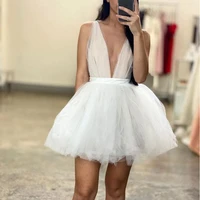 vintange princess v neck tulle mini length short prom dress cocktail party dress homecoming dresses