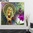 Алмазная живопись с изображением цветов Богоматери, квадратная круглая Алмазная вышивка 5d 