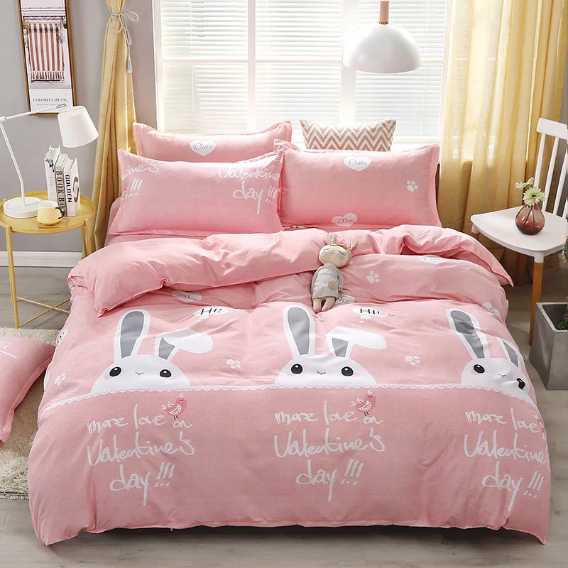 4 Pcs King Size Bedding Set Single and Double Student 3 pcs Children Quilt Soft Bed Cover Bedroom Comforter | Дом и сад