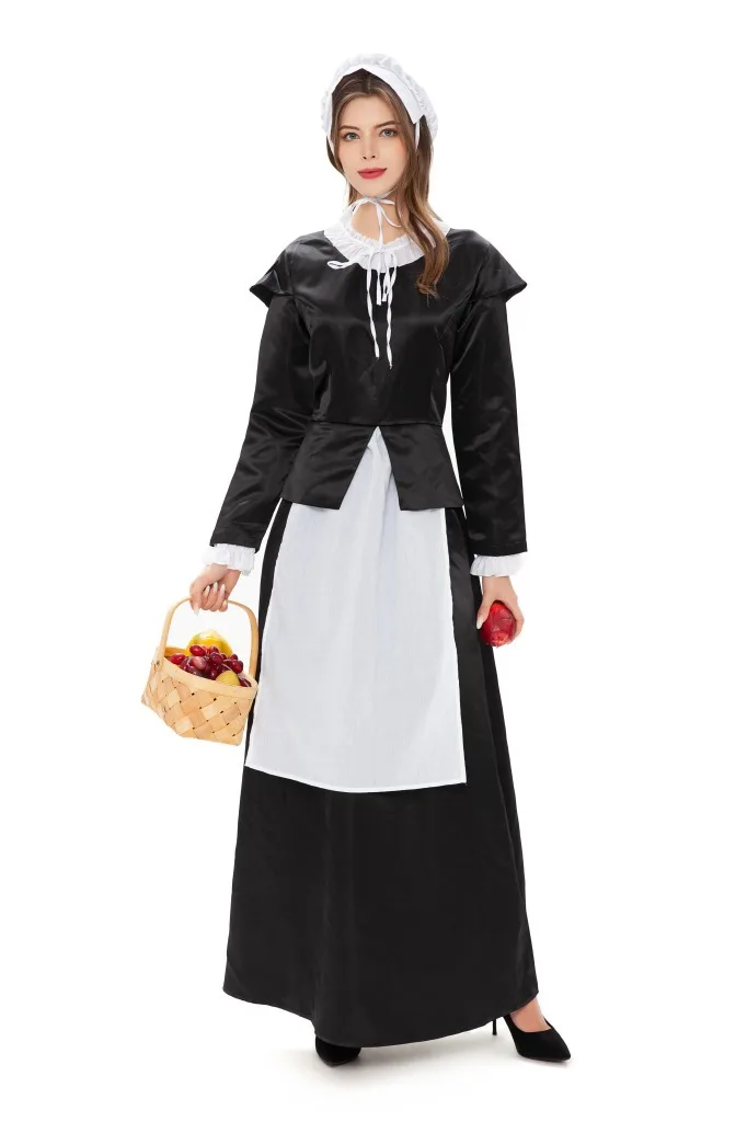 

Halloween European Manor Maid Cosplay Costume Retro Maid Long Skirt Drama Performance Dress