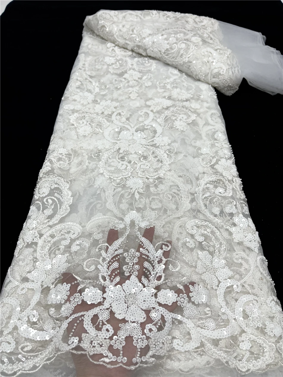 

Африканская Свадебная Тюлевая кружевная ткань с искусственными бусинами и блестками, вышивка, новое французское Сетчатое кружево