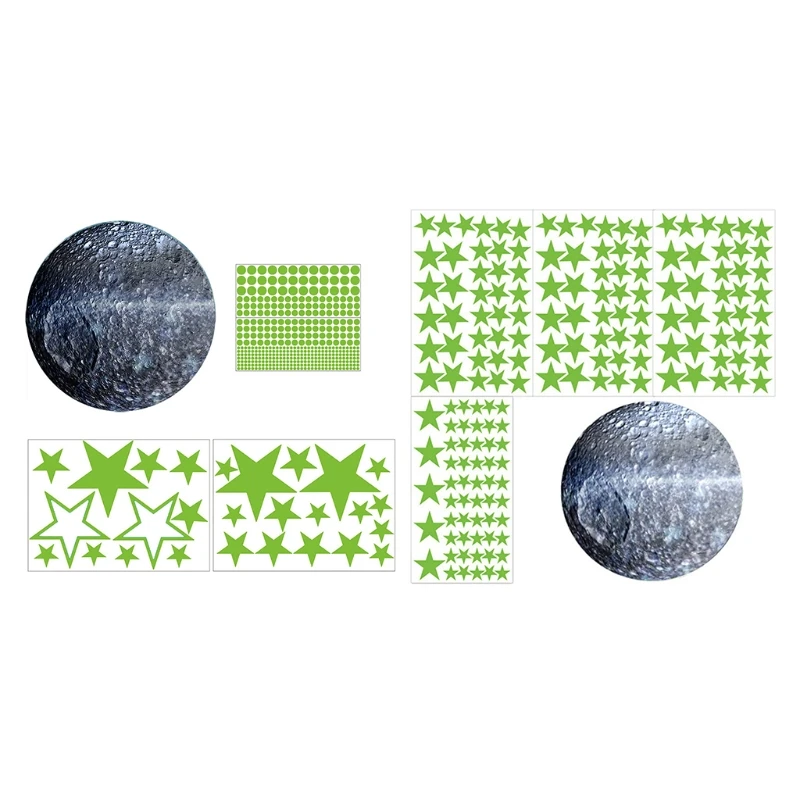 

Светящиеся наклейки C5AA в темноте, 166 светящихся точек, звезды и луна, настенные наклейки, фрески «сделай сам» для украшения и