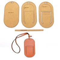 diy leather kraft cell phone bag hanging bag with card holder sewing pattern stitch hole hollowed template stencil set 18x10cm