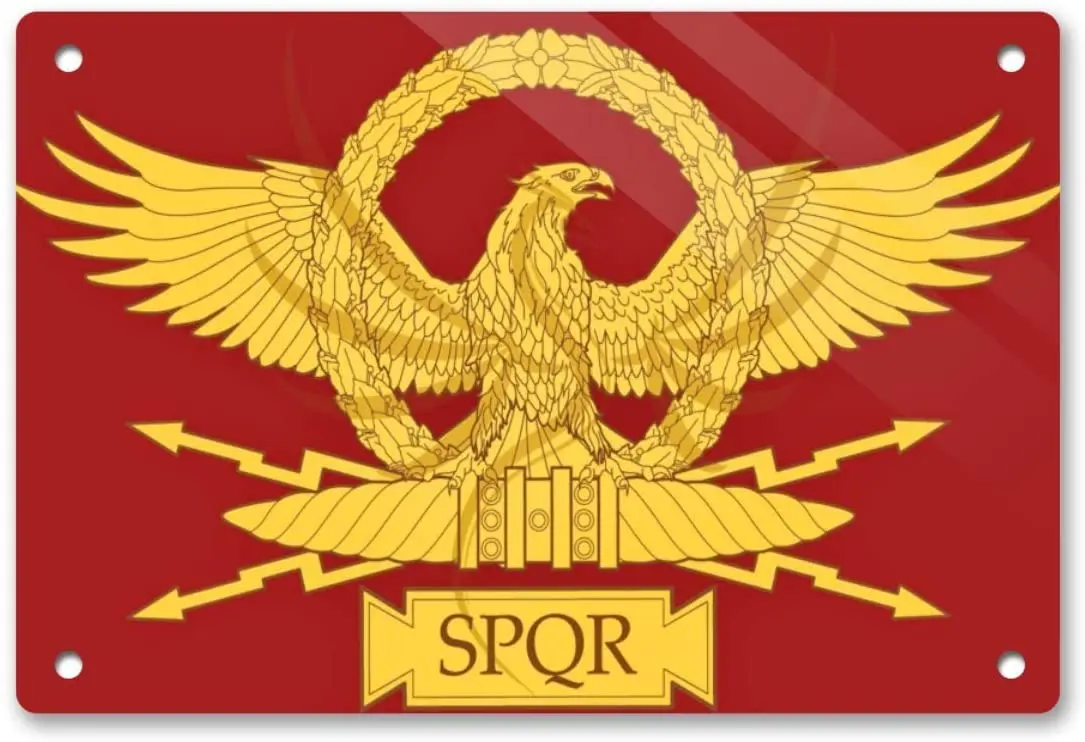 

Металлический знак Ретро Декор для стены бар дома жестяной знак паба постеры 12x8 дюймов [SPQR Flag 1]