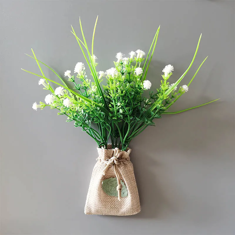 

Linen Bag Artificial Flower Magnetic Stickers DIY Simulation Flower Refrigerator Magnet Kitchen Home Decoration Gift