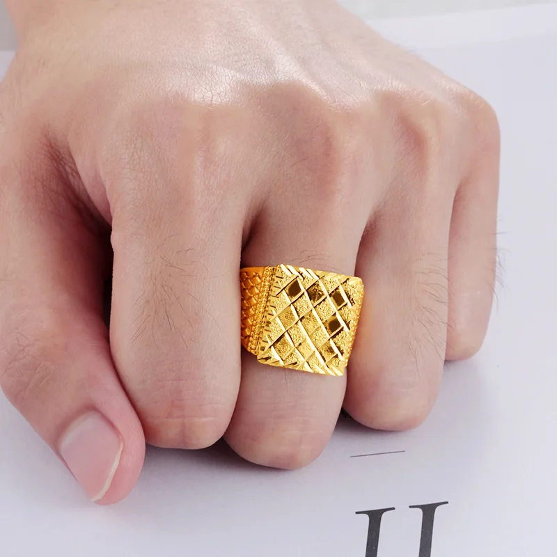 

14K Gold Filled for Men Fine Bijoux Femme Anillos Mujer Jewelry Joyas Anillos De Bizuteria Wedding Diamante Square Ring Jewelry