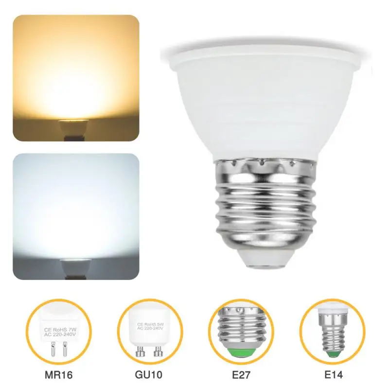 

1 Pcs 220V LED Lamp Cup 2835 SMD Energy-saving Bulb E27 E14 Plastic Package Aluminum Lamp Cup Household Lighting Bulbs