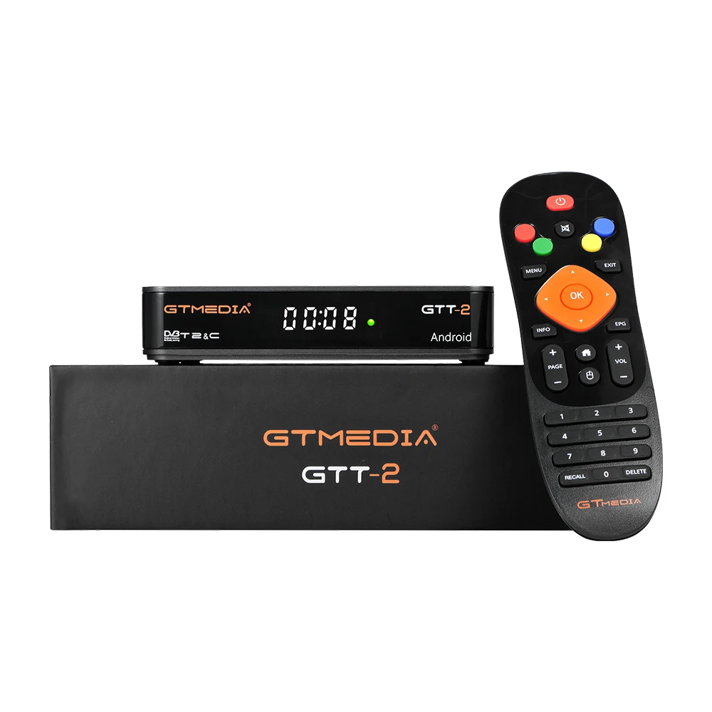 

GTMEDIA GTT2 DVB-T2/C android TV BOX 2g+8g 1080p android dvb-t2 signal Spain freesat gtt h.265 Built-in Wifi 2.4G m3u