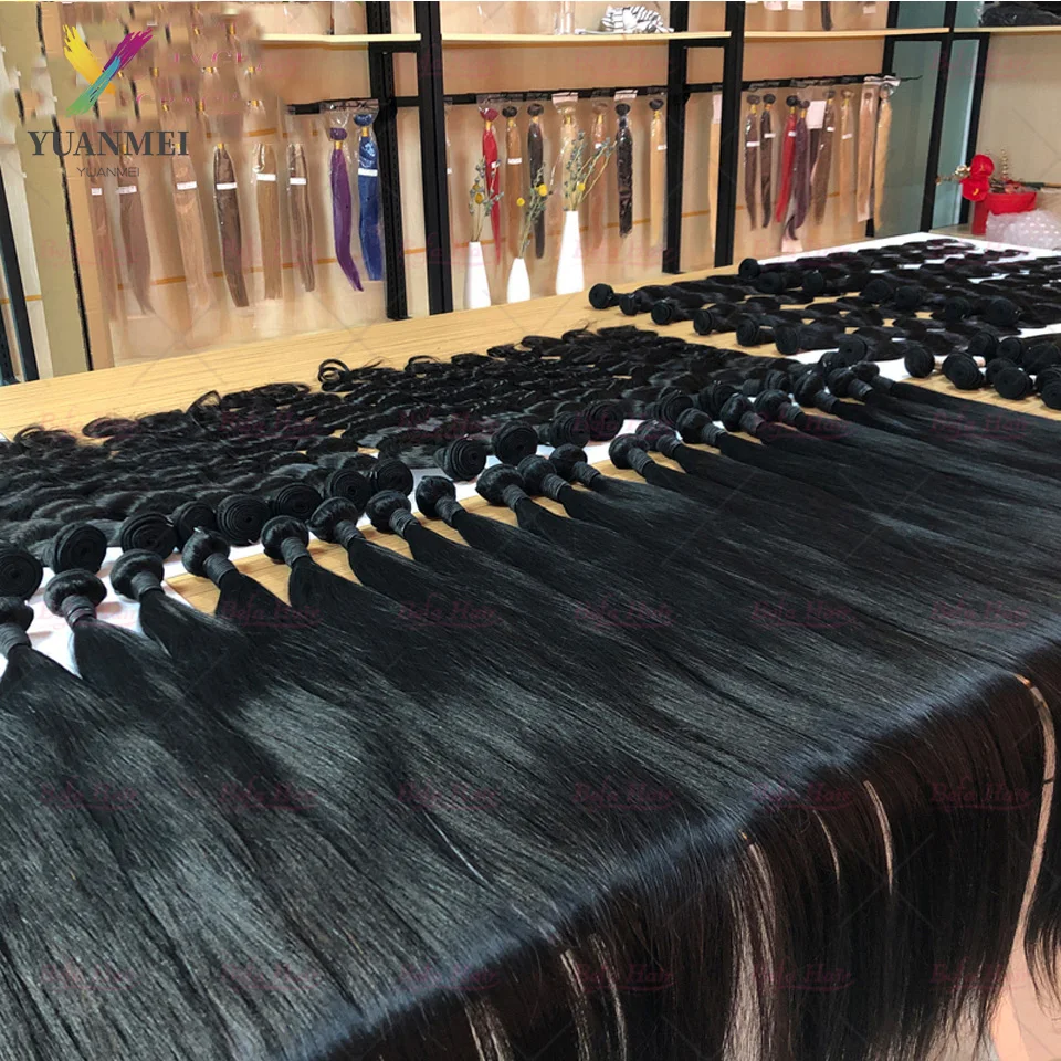 

Brazilian Hair Weave Bundles 40 Inch Bundles 3/4 Pieces Straight Human Hair Bundles Natural Hair Bundles