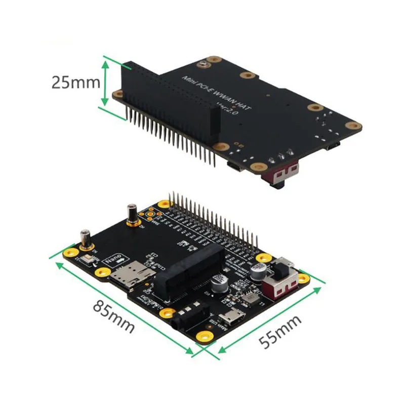 Сетевой адаптер 3G 4G LTE Base HAT Mini PCIE для Raspberry Asus Tinker Board Samsung ARTIK Rock64 Media | Компьютеры и