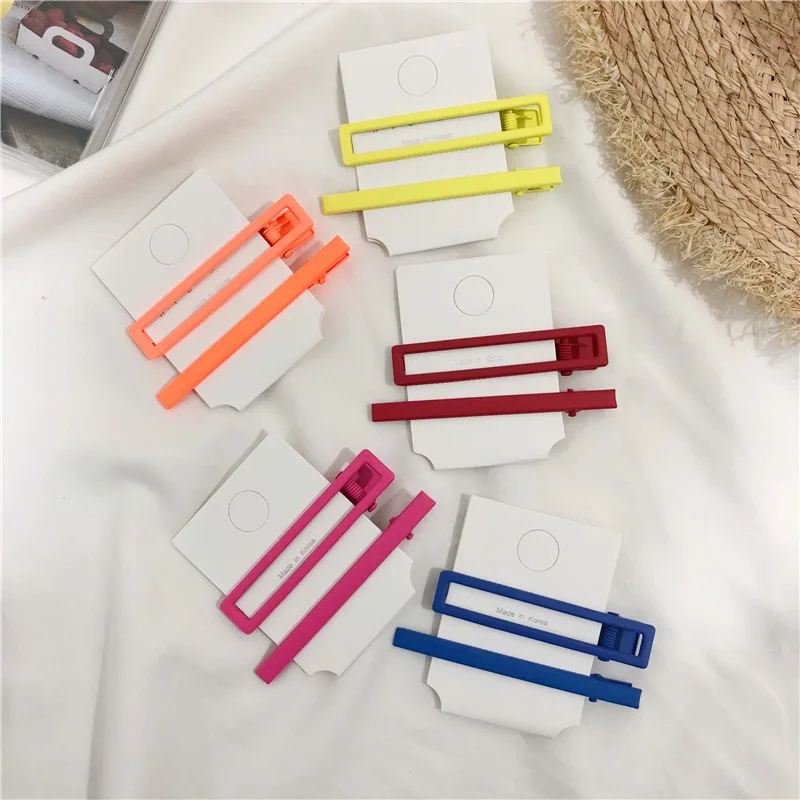 

2pcs/set Candy Color Hairpin Hair Clip Hair Accessories Barette Women Girls Fashion Simple Hair Clips Hairpins