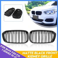 front racing grill for bmw f20 f21 1 series 2015 2016 2017 sports double slat line kidney grill grillegloss black