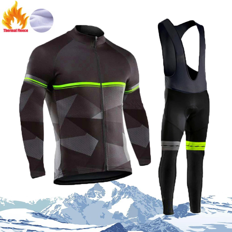 

Winter Thermal Fleece Cycling Jersey Sets Racing Bike Clothing Suits Mountian suit Ropa Ciclismo Long Cycling Clothing