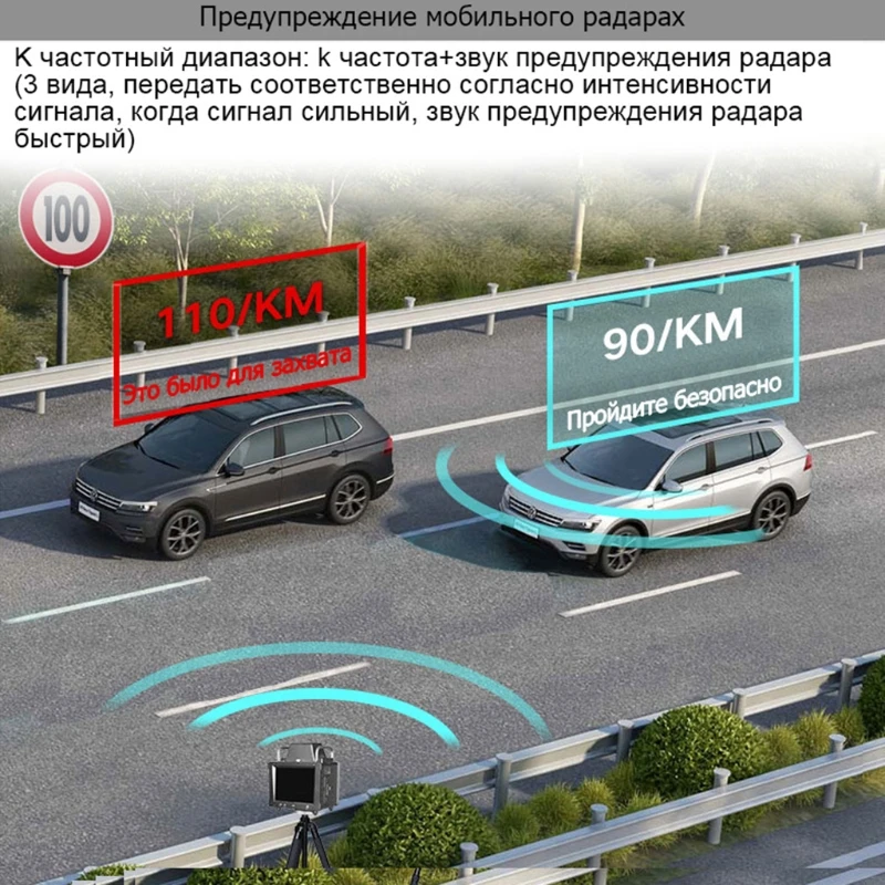 

Car Ra dar Detector English Russian Auto 360 Degree Vehicle MAX525C Speed Voice Alert Alarm Warning LED Display
