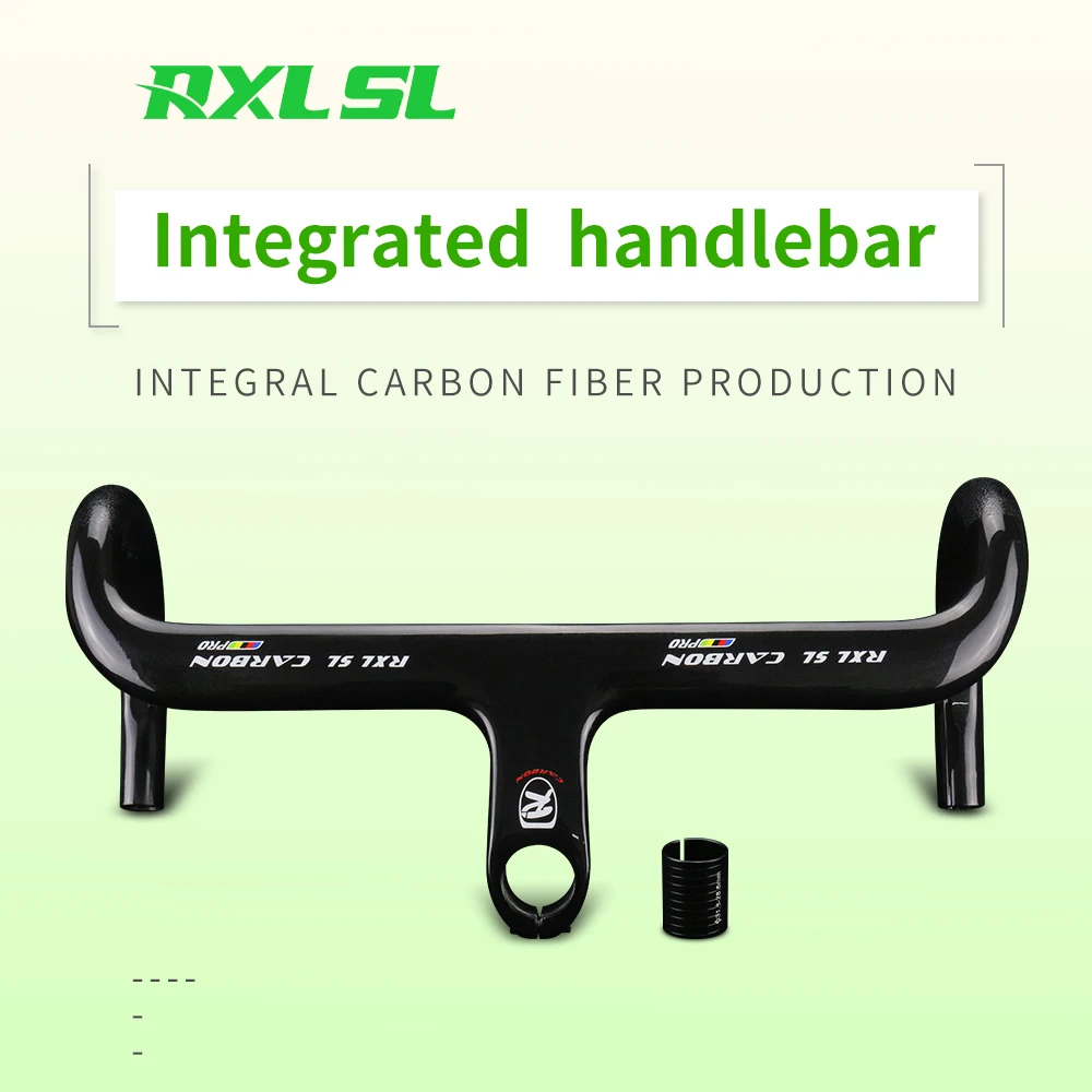 

RXL SL New Arrival Carbon Road Bicycle Drop Handlebar 28.6/31.8mm Internal Routing Handle Bar UD Glossy Integrated Handlebars