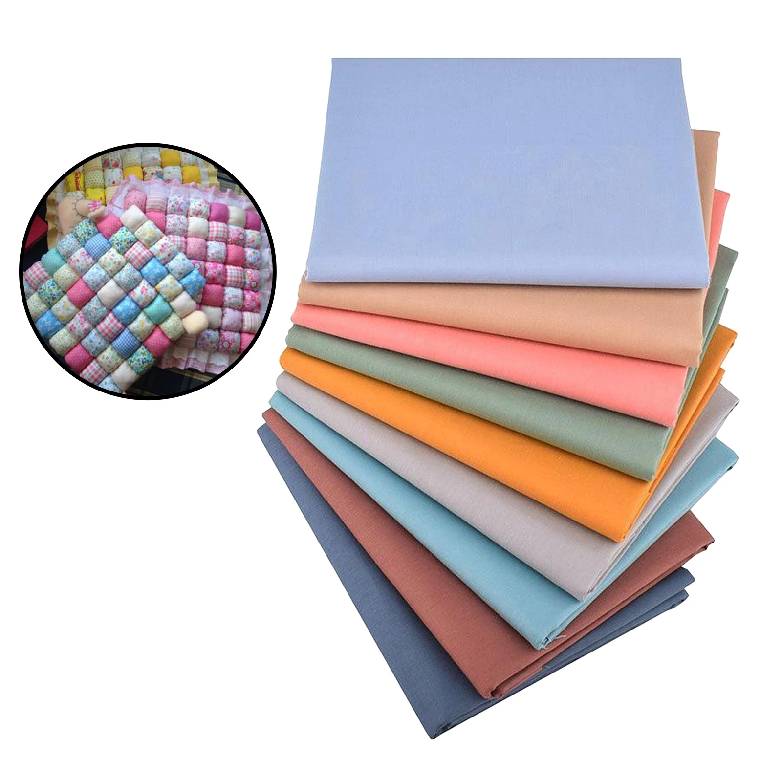 

9Pcs 100% Cotton Fabric Squares Bundles Decortive for DIY Sewing Cotton Cloth Quilting Patchwork Material 25x25cm