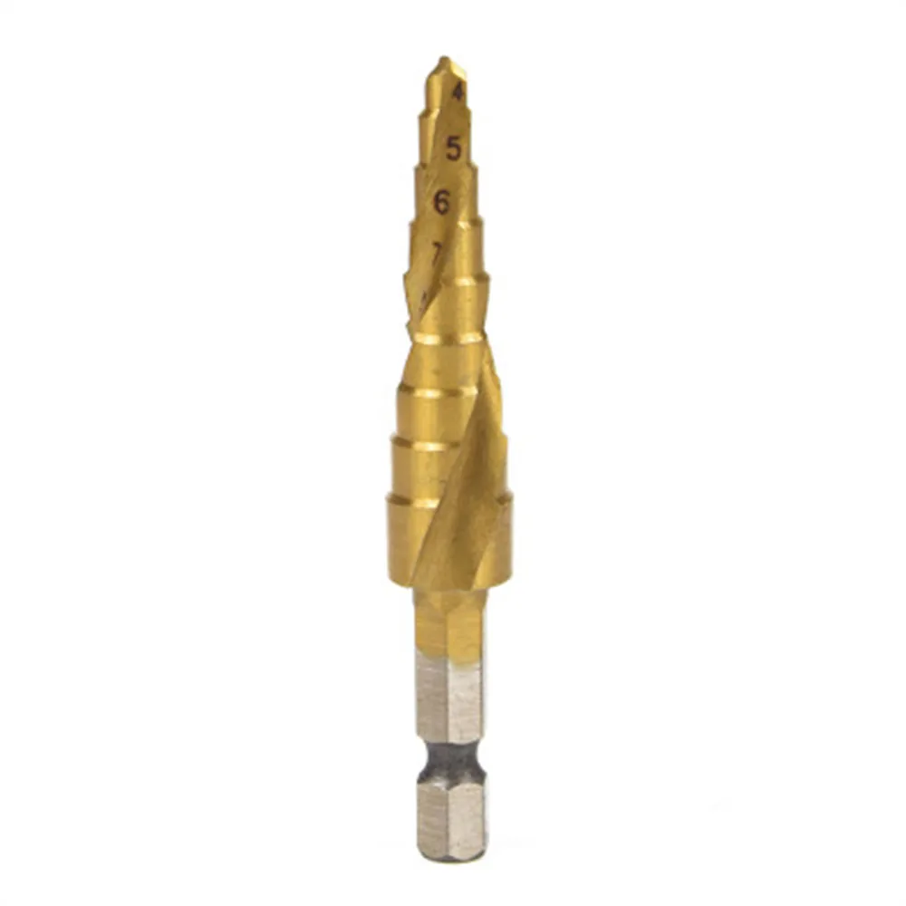 

Hexagon Spiral Groove Step Drill Step Drill Pagoda Drill Multi-function Drill 4-12 9 Step