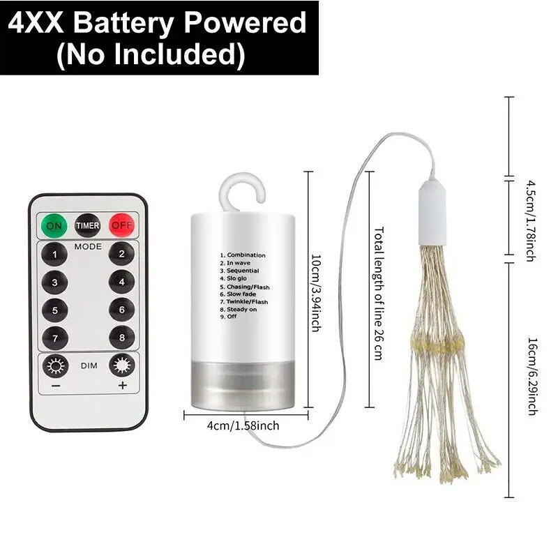 Светодиодная гирлянда с одуванчиком 8 режимов водонепроницаемая приглушаемая