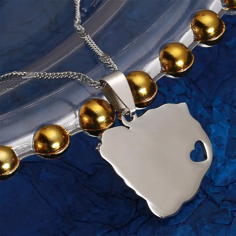 Ожерелье из нержавеющей стали с изображением карты Южного Судана Карта страны