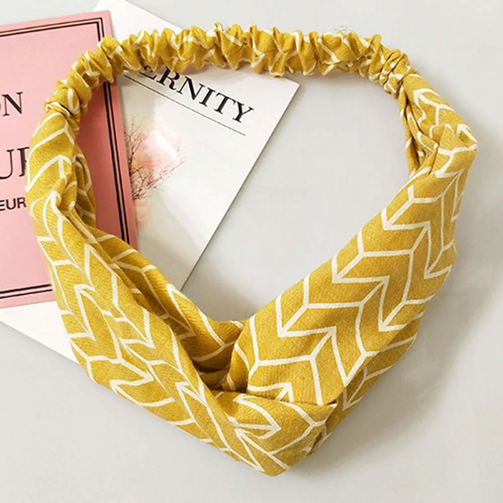 Женская повязка на голову с завязками летняя эластичная узлом-тюрбаном