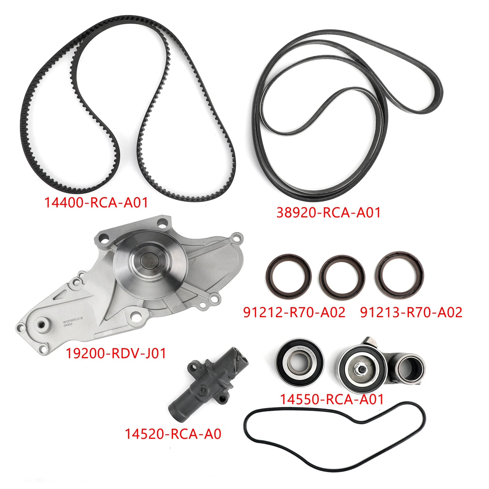 Areyourshop 14510-RCA-A01 Ремень ГРМ и набор с водяным насосом для Honda для Acura V6 03-14 Pilot 05-14 Ремень ГРМ водяной насос автозапчасти