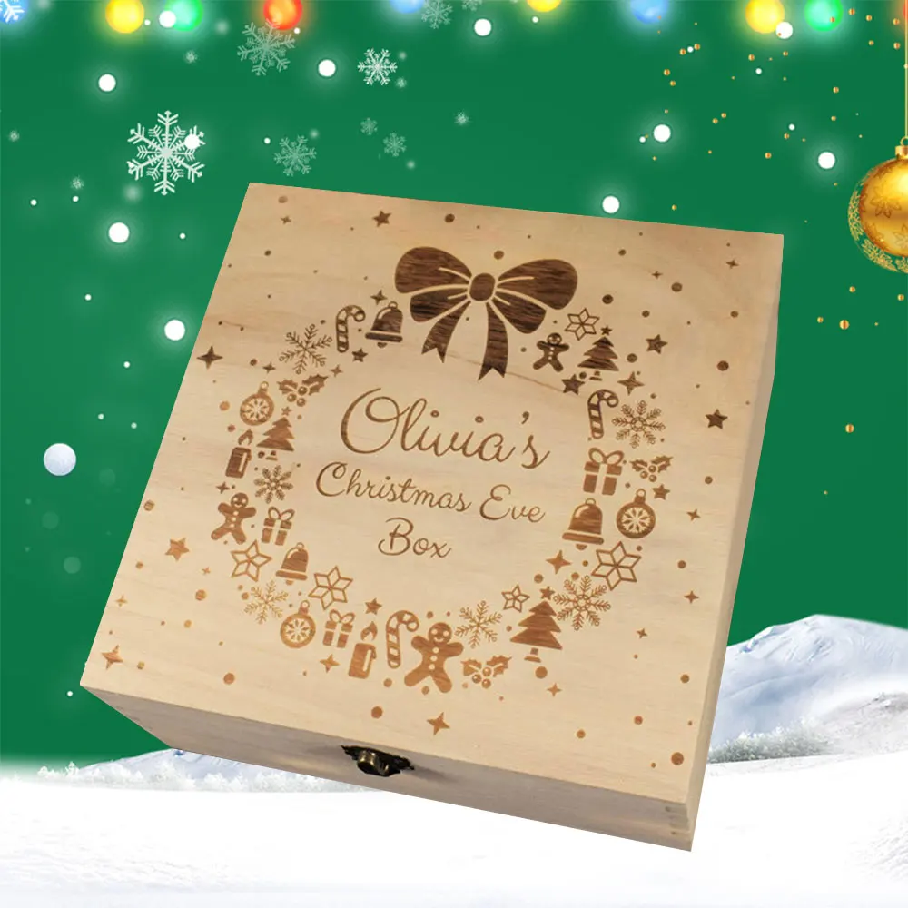 Christmas Gift Box Present Stroage 1pc Wood Wedding Birthday Gifts for Children ChristmasTreat | Дом и сад