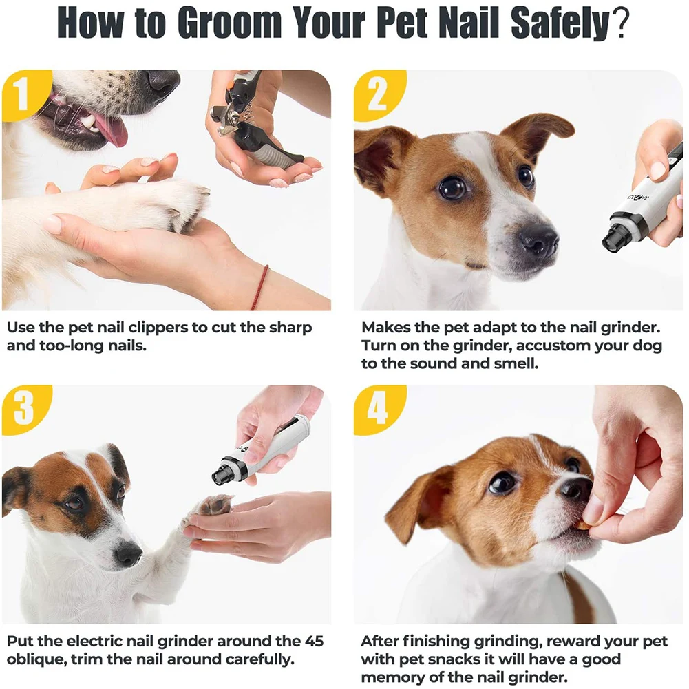 

HOT Pet Nail Grinder Rechargeable Electric Pet Nail Trimmer Low Noise and Quiet Painless Paw Smoothing Trimming Tool ND