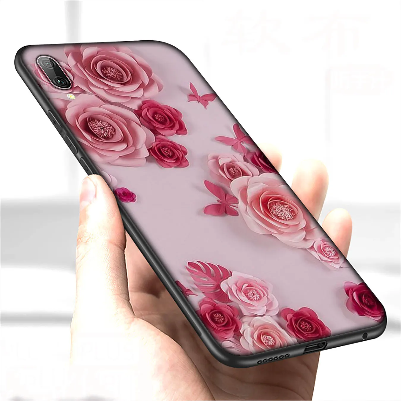 Цветной мягкий чехол IYICAO flower red Pink rose для Huawei Y9 Y7 Y6 Prime 2019 Honor 20 10 9 9X 8C 8X 8 Lite 7C 7X 7A Pro |