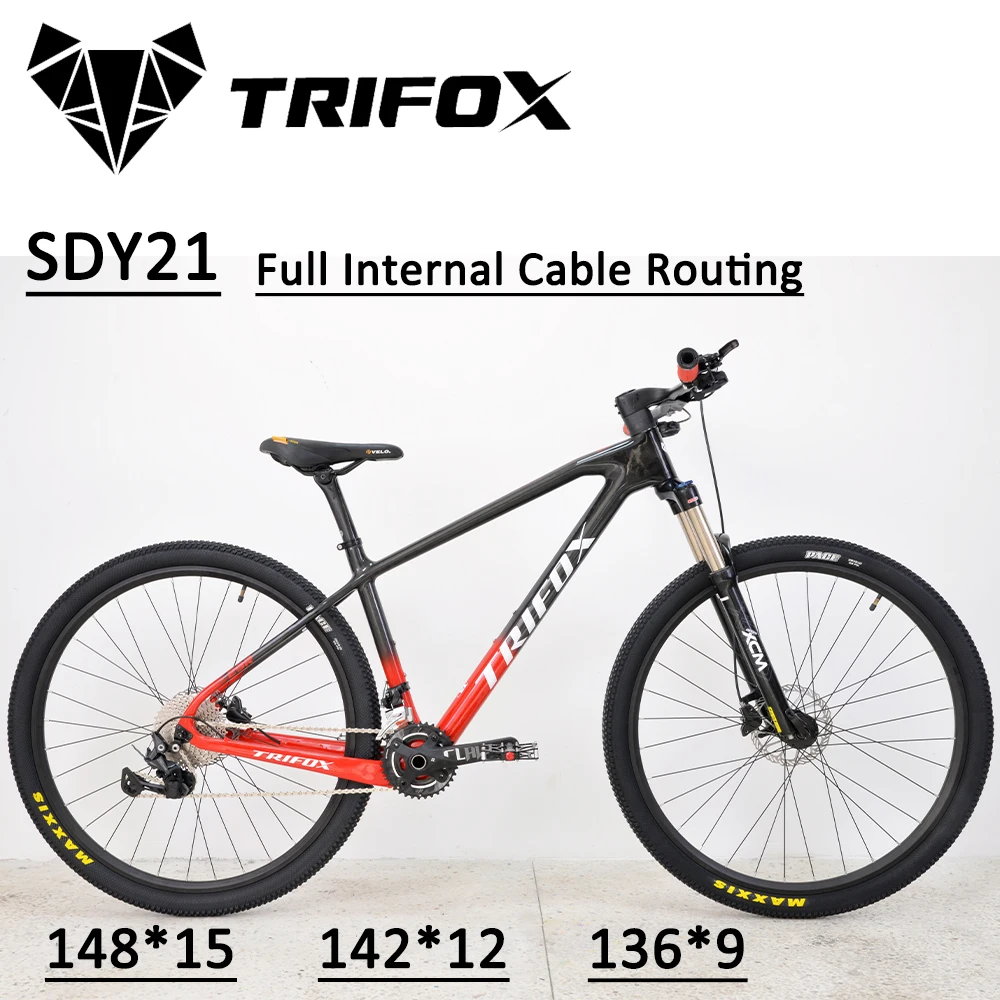 

TRIFOX MTB Frame Disc Brake Carbon Fiber Mountain Bike Frameset Full Internal Cable Routing Ultra Lightweight SDY21 carbon