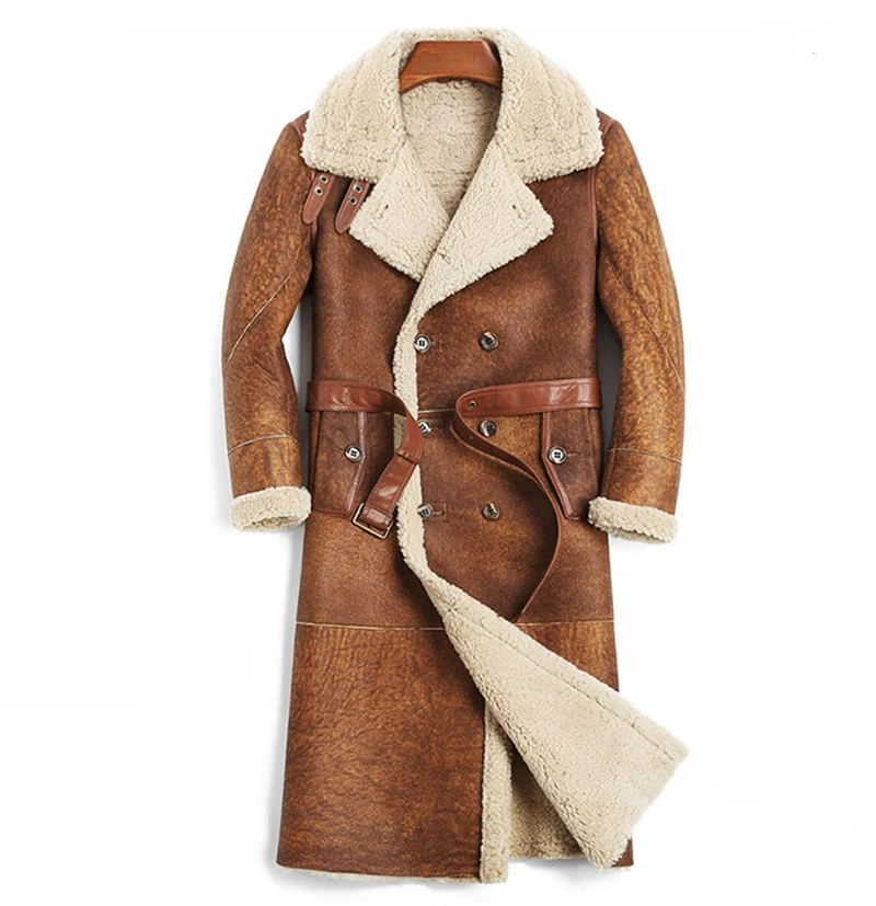 Зимняя Мужская модная повседневная байкерская куртка из овечьей шерсти с