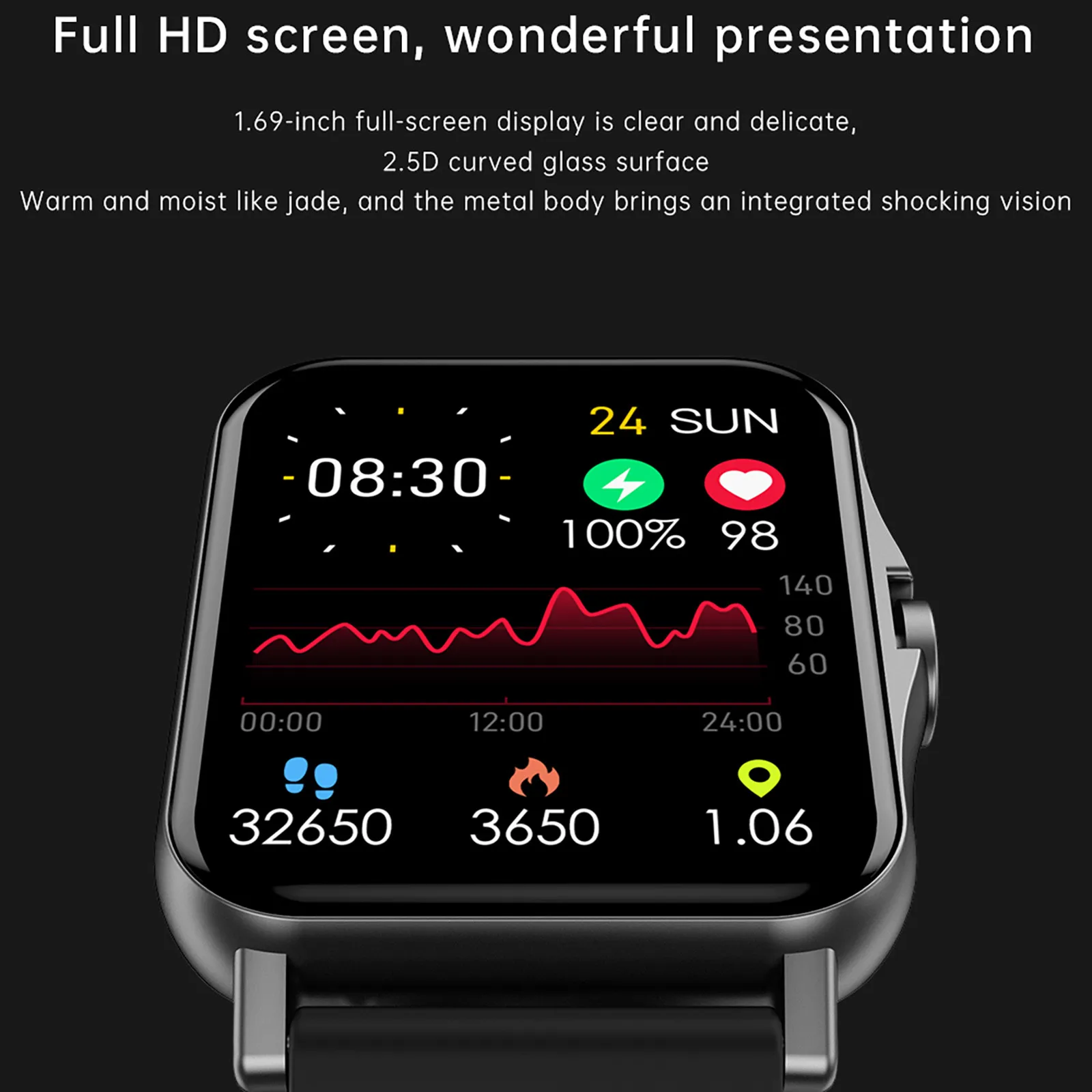 

ZW23 Smart Watch Heart Rate Ip67 Waterproof Sport Wrist Watch Support Bluetooth Call 1.69 Inch Screen Full Touch Fitness Watches