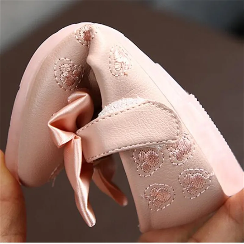 

Spring Autumn Party Wedding Children Flats Gold Silver Girls Shoes Flowers Bowtie Princess Shoes Soft Sole Toddler Girl Shoes