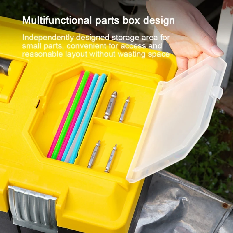 

DeLi DL432023 Plastic Tool Box 53*31*25cm(23"For Home Hardware Repair Tool Storage Official Genuine Authorization