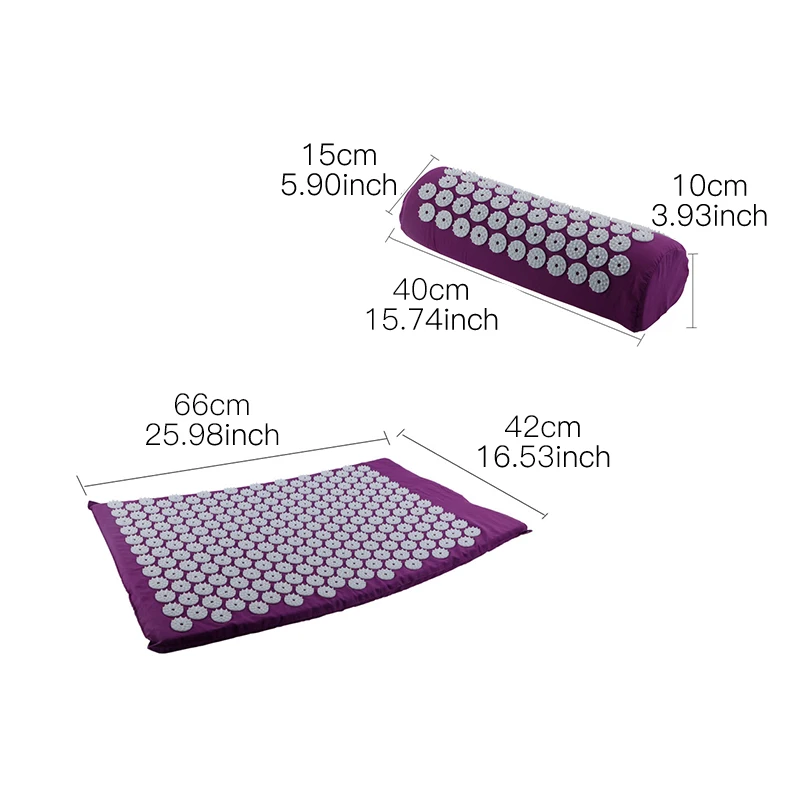 Acu коврик для массажа под давлением и подушка набор иглоукалывания напольный