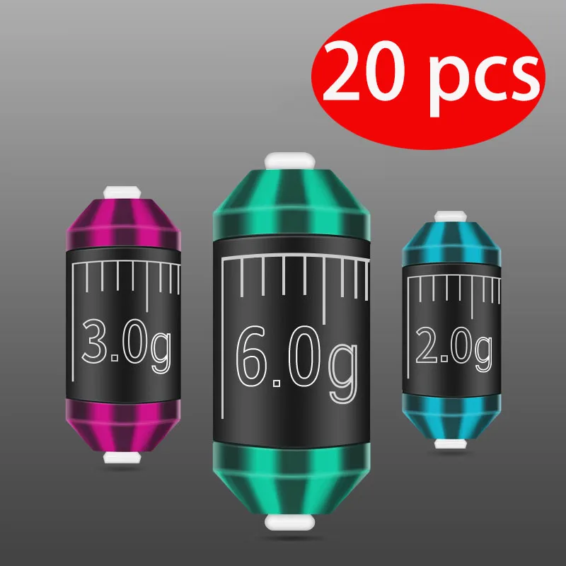 

20 pcs fishing gear scale lead double-core fast lead fishing large object thickening adjustable lead skin roll lead sinker
