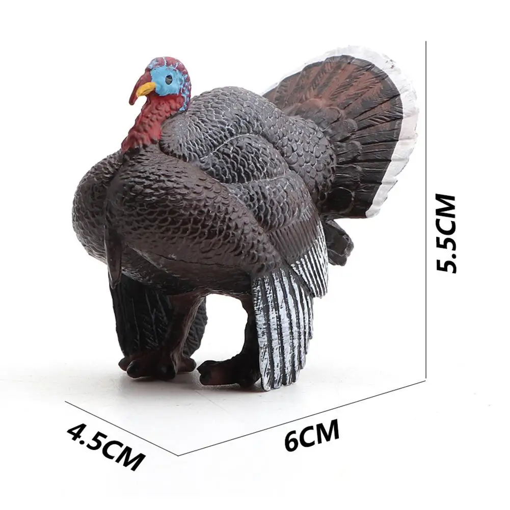 

Simulation Turkey Animal PVC Figurine Model Toy DIY Fairy Garden Decoration Kid Montessori Dollhouse Education Toys for Children