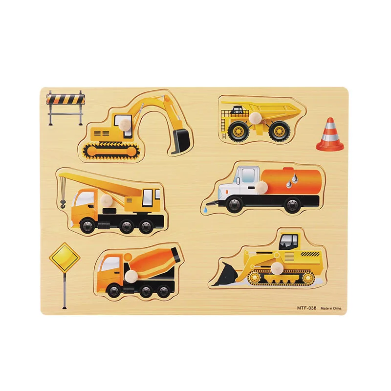 

Mupin wooden children's wooden letters animal traffic learning cognitive jigsaw puzzle grasping board toys to spread the supply