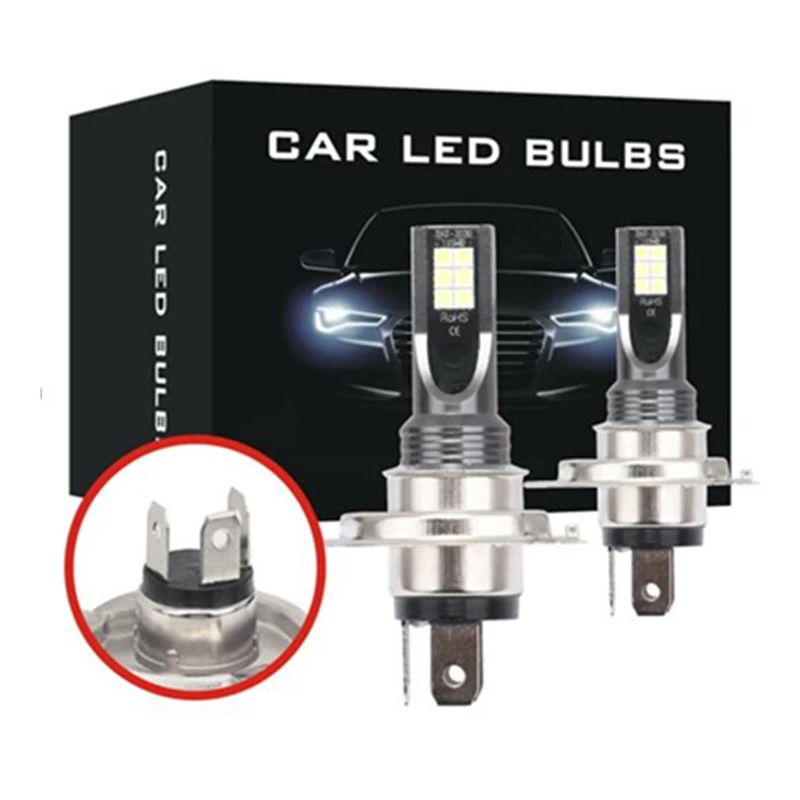 2 шт. Автомобильные светодиодные ламсветильник H1 H3 H7 H11 9005 9006 3030SMD 3000K 48 Вт лм 12