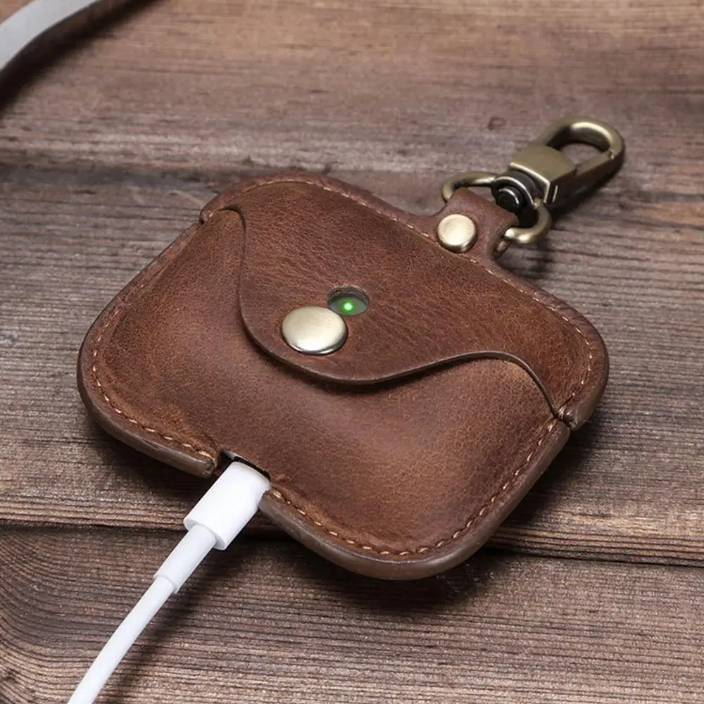 Nennbo ретро кожаный чехол защитный с брелком для Airpods Pro из натуральной кожи airpods