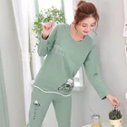 Пижама женская, тонкая, с длинным рукавом, весна-осень, 2021