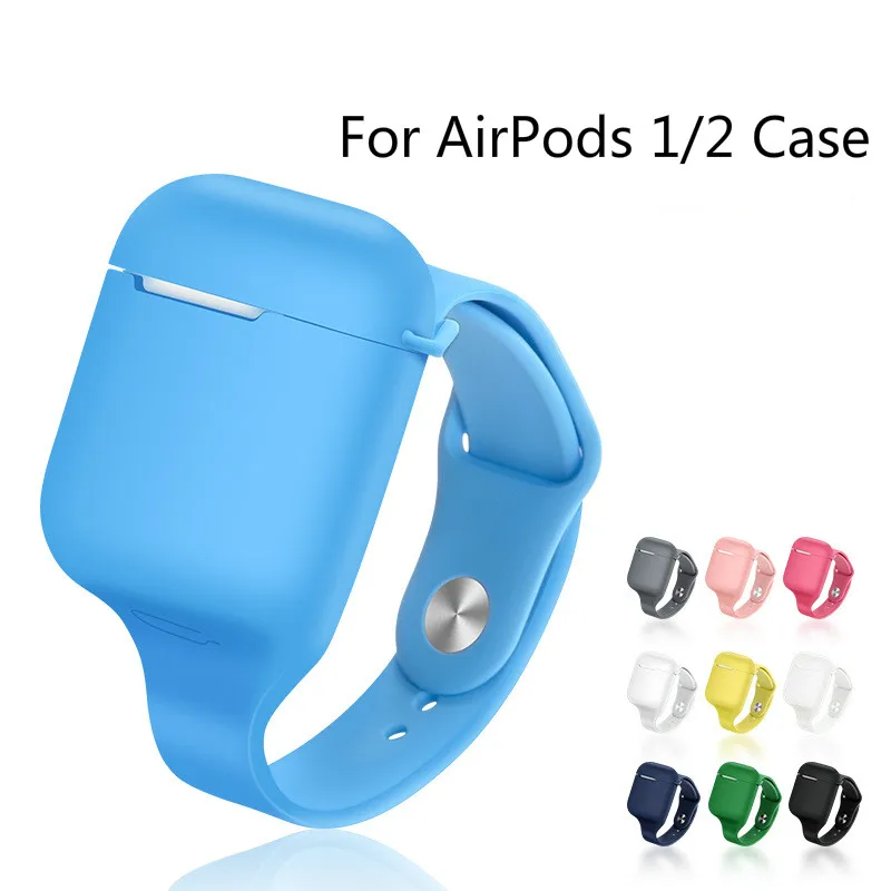 Силиконовый беспроводной чехол для наушников Air Pods с Bluetooth 1/2 защита от потери